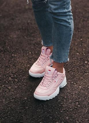 Женские кроссовки fila disruptor 2 pink \ white2 фото