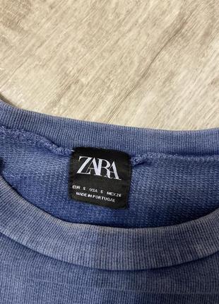 Оригінальний світшот-сукня оверсайз виварена синя zara розмір 44-465 фото