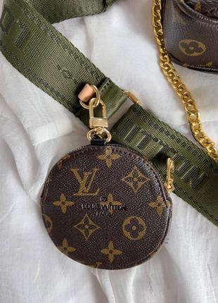 Женская сумка lv wave multi pochette brown khaki9 фото