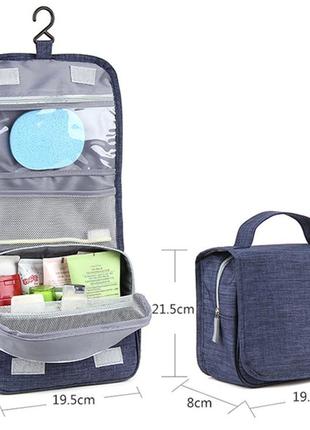 Дорожный органайзер для косметики travel wash bag. синий7 фото