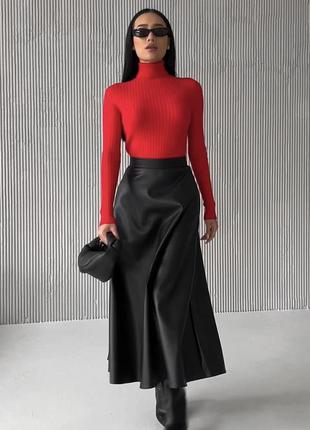 Шикарна спідниця сонцекльош пишна трапеція міді шкіра на замші тепла бебі дол baby doll під zara mango