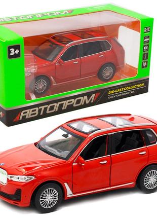 Машинка іграшкова «bmw x7» автопром, метал, червоний, від 3 років, 16х6х6 см, (6612)