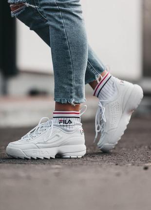 Жіночі кросівки fila disruptor 2 socks white