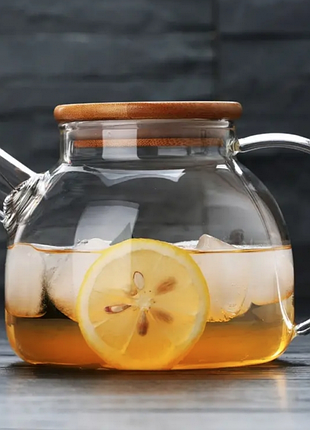 Заварювальний скляний чайник із металевим ситом 1000 мл