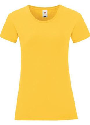 Женская футболка iconic солнечно-жёлтая fruit of the loom 61-432-34 xs