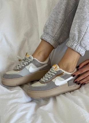 Женские кроссовки nike air force 1 shadow winter wild fur с мехом
