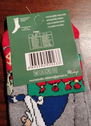 Жіночі новорічні махрові шкарпетки 36-403 фото
