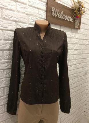 Жата блуза-сорочка гарного шоколадного кольору4 фото