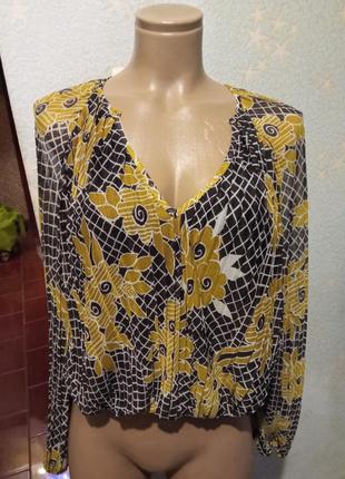 Укороченная блуза, топ, плиссе, сеточка