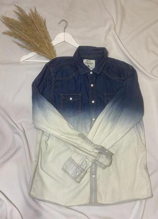 Коттоновая рубашка градиент джинсовая рубашка6 фото