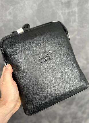 Мужская сумка montblanc черная барсетка