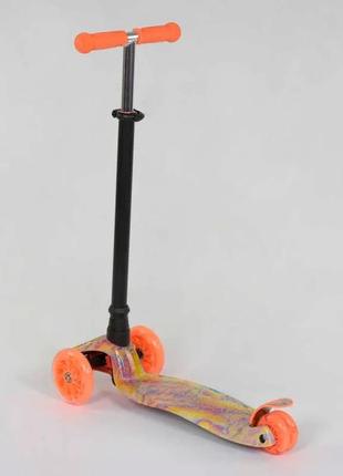 Дитячий триколісний самокат 779-1340 maxi "best scooter", колеса pu, світ, трубка керма алюмінієва2 фото