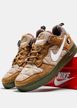 Nike air force low green/brown (термо) 3