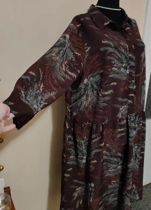 Платье женское стильное тренд цветочно- растительный принт3 фото