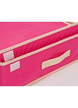 Комбінований органайзер для спідньої білизни з кришкою. рожевий3 фото