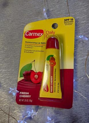 Carmex daily care увлажняющий бальзам для губ, свежая вишня, spf 15