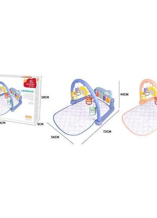 Коврик 668-208, 2 цвета, 4 погремушки, зеркальце, звук, мелодии, пианино