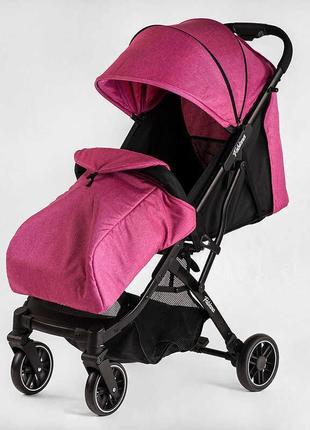 Коляска прогулочная детская "joy" fabiana 36021, цвет розовый, рама стальная, футкавер, подстаканник,5 фото