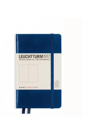 Блокнот leuchtturm1917 карманный, темно-синий, чистые листы (342920)