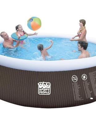 Надувной бассейн happy people quick up pool set 11621 л 450 x 106 см с лестницей, насосом и фильтром для воды