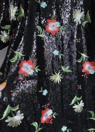 Платье zara с вышивкой в пайетках4 фото