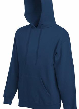 Мужская классическая толстовка с капюшоном тёмно-синяя fruit of the loom 62-208-32 xxl
