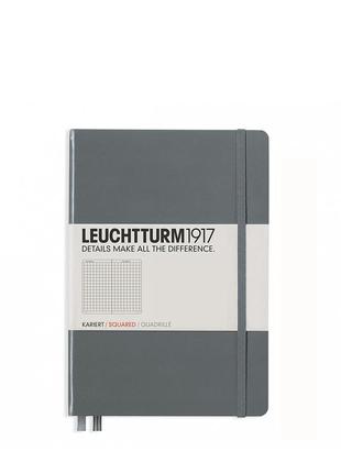 Блокнот leuchtturm1917 средний, антрацит, клетка (344783)