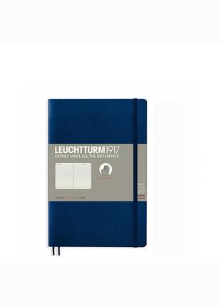 Блокнот leuchtturm1917 paperback (b6), м'яка обкладинка, темно-синій, лінія (358317)