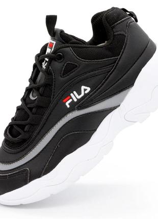 Женские черные кроссовки fila ray. топ качество! 35. размеры в наличии: 35, 36, 37.