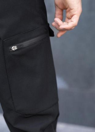 Штаны карго мужские демисезонные с карманами чёрные pobedov hardy7 фото