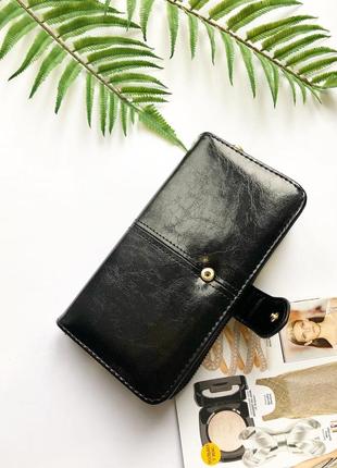 Кошелёк женский чёрный, жіночий гаманець