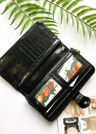 Кошелёк женский чёрный, жіночий гаманець