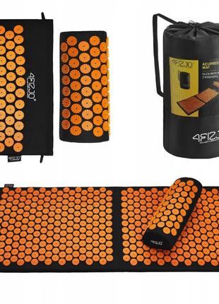 Коврик акупунктурный с валиком 4fizjo classic mat xl аппликатор кузнецова 4fj0049 black/orange poland