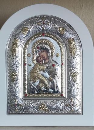 Греческая икона prince silvero божья матерь владимирская ma/e3110/wh-bx 18х22 см