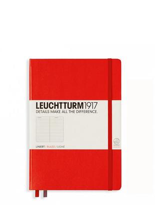 Блокнот leuchtturm1917 середній, червоний, лінія (332933)