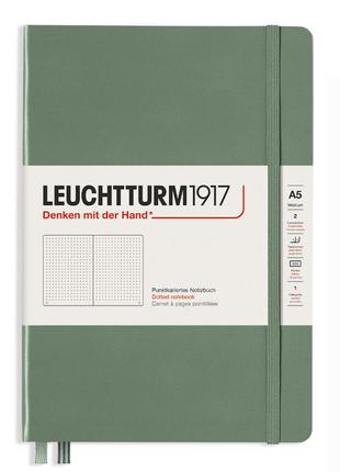 Блокнот leuchtturm1917, smooth colours, середній, olive, крапка (365489)