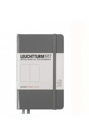 Блокнот leuchtturm1917 карманный, антрацит, чистые листы (344779)1 фото