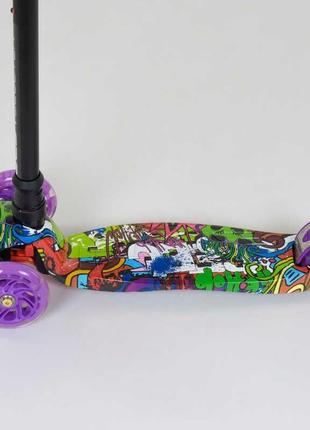 Трехколесный самокат детский для девочки maxi best scooter 779-1390 фиолетовый, колеса pu со светом3 фото