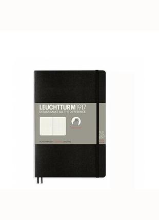 Блокнот leuchtturm1917 paperback (b6), м'яка обкладинка, чорний, крапка (358291)1 фото