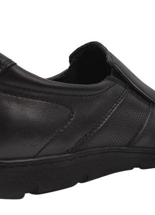 Туфли мужские из натуральной кожи, на низком ходу, черные, украина konors, 424 фото