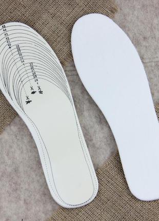 Зимние теплые стельки для обуви шерстяные на мягкой латексной подкладке 26-44 размер (28,5 см) обрезные2 фото