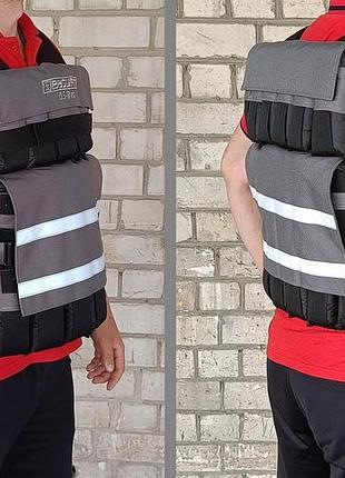 Жилет утяжелитель easyfit armor 18 кг наборной с шагом 0,5 кг спортивный утяжелитель для бега и подтягиваний
