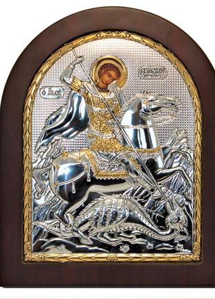 Греческая икона silver axion святой георгий победоносец ep-010xag/p ep4 15x18 см