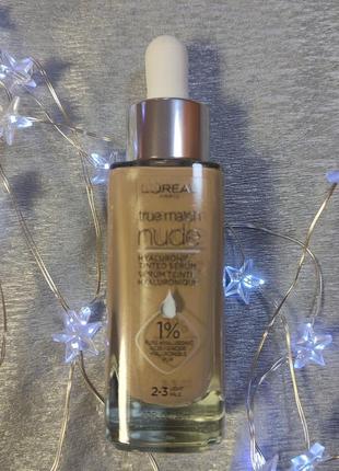 L'oréal paris true match nude hyaluronic tinted serum foundation з 1% гіалуронової кислоти, light2-33 фото