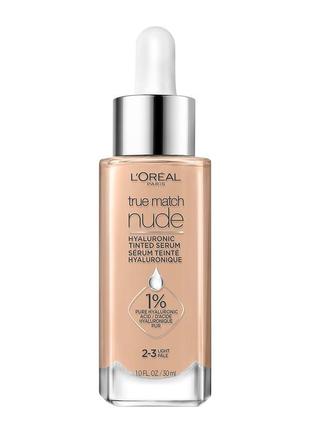 L'oréal paris true match nude hyaluronic tinted serum foundation с 1% гиалуроновой кислоты, light2-3