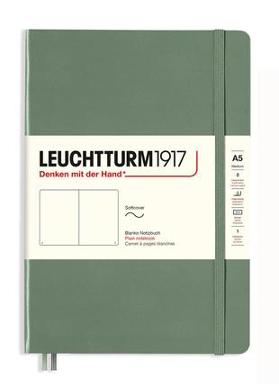 Блокнот leuchtturm1917 smooth colours, средний, мягкая обложка, olive, чистые листы (365503)