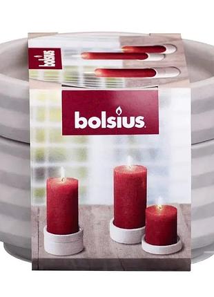Набір керамічних підсвічник 2 шт bolsius 60/86 світло сірий