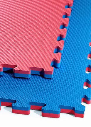 Мат-пазл (ластівчин хвіст) 4fizjo mat puzzle eva 100 x 100 x 2 см 4fj0167 blue/red для будинку і спортзалу