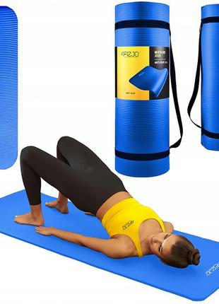 Коврик (мат) спортивный 4fizjo nbr 180 x 60 x 1.5 см для йоги и фитнеса 4fj0369 navy blue лучшая цена с