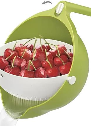 Дуршлаг mesh strainer drain basket 2в1, дуршлаг-ковш